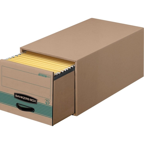 Bankers Box Stor/Drawer, Legal, 15-1/2"x23-1/4"x10-3/8", 6/CT, Kraft/GN PK FEL1231201 - main
